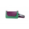 Flora: mini bag donna in pelle iris, perla e menta